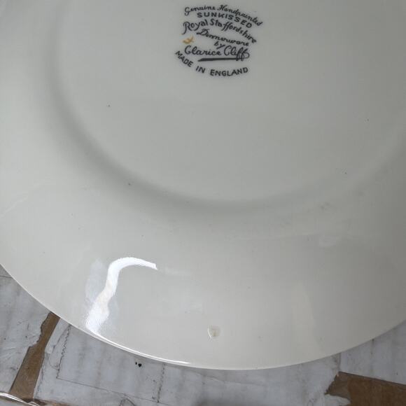 Royal Staffordshire Sunkissed Clarice Cliff Banana Dessert Plate 8.25" Rare - Picture 4 of 5